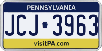 PA license plate JCJ3963
