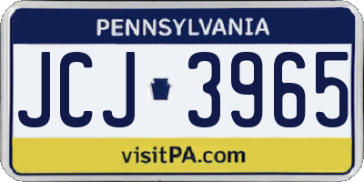 PA license plate JCJ3965