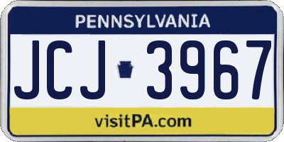 PA license plate JCJ3967