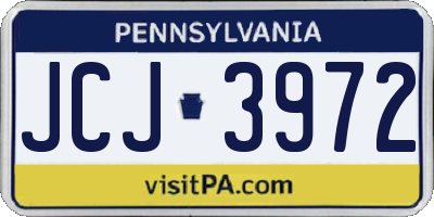 PA license plate JCJ3972