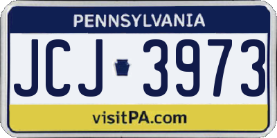 PA license plate JCJ3973