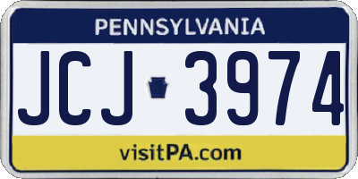 PA license plate JCJ3974