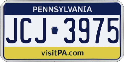PA license plate JCJ3975
