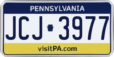PA license plate JCJ3977