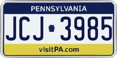 PA license plate JCJ3985