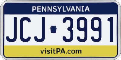 PA license plate JCJ3991