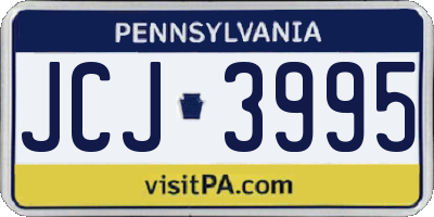 PA license plate JCJ3995