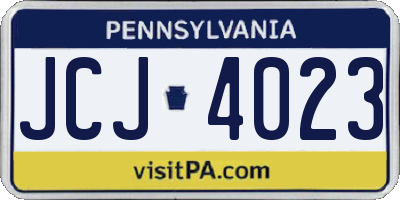 PA license plate JCJ4023