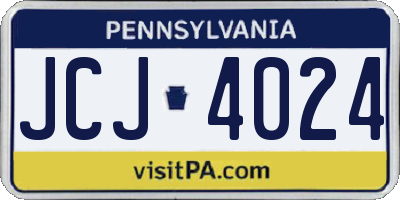 PA license plate JCJ4024