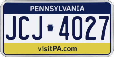 PA license plate JCJ4027