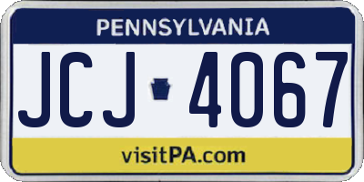 PA license plate JCJ4067