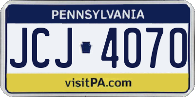 PA license plate JCJ4070