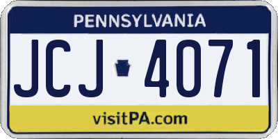 PA license plate JCJ4071