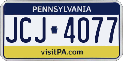 PA license plate JCJ4077