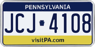 PA license plate JCJ4108
