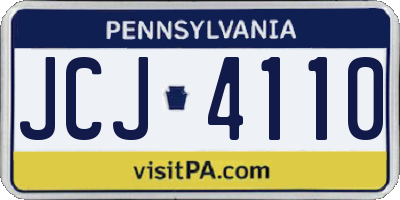 PA license plate JCJ4110