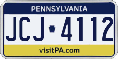 PA license plate JCJ4112