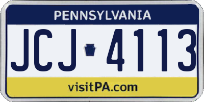 PA license plate JCJ4113