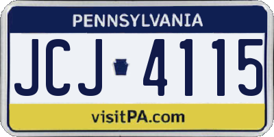 PA license plate JCJ4115