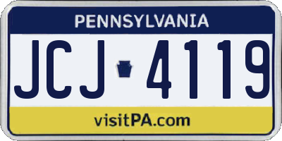 PA license plate JCJ4119