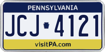 PA license plate JCJ4121
