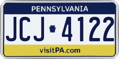 PA license plate JCJ4122