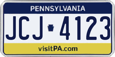 PA license plate JCJ4123