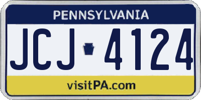 PA license plate JCJ4124