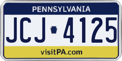 PA license plate JCJ4125