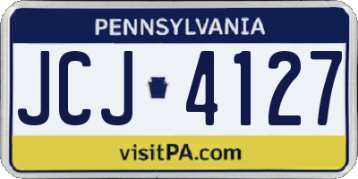 PA license plate JCJ4127