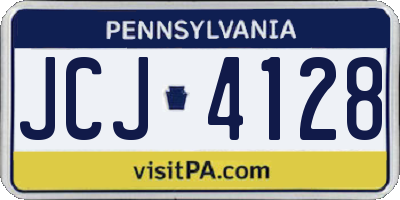 PA license plate JCJ4128