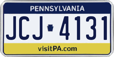 PA license plate JCJ4131
