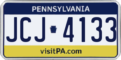 PA license plate JCJ4133