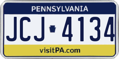 PA license plate JCJ4134