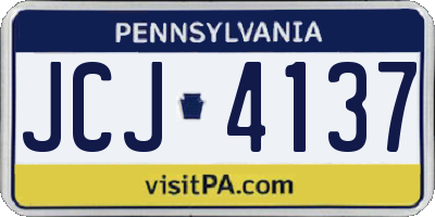 PA license plate JCJ4137