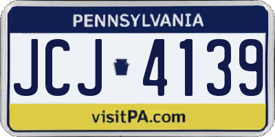 PA license plate JCJ4139