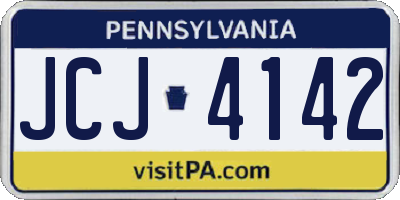 PA license plate JCJ4142