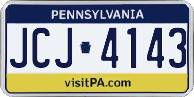 PA license plate JCJ4143