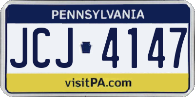 PA license plate JCJ4147