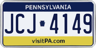 PA license plate JCJ4149