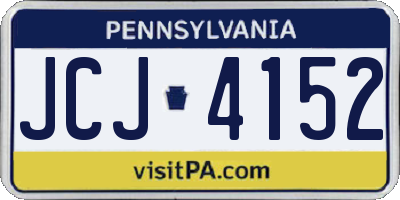 PA license plate JCJ4152
