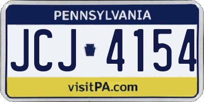 PA license plate JCJ4154