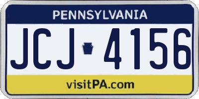 PA license plate JCJ4156