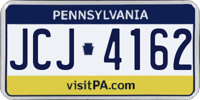 PA license plate JCJ4162