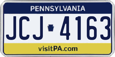 PA license plate JCJ4163