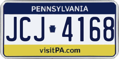 PA license plate JCJ4168