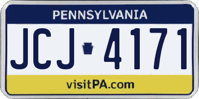 PA license plate JCJ4171