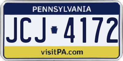 PA license plate JCJ4172