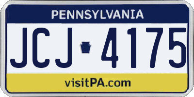 PA license plate JCJ4175