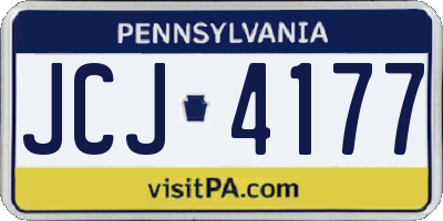 PA license plate JCJ4177